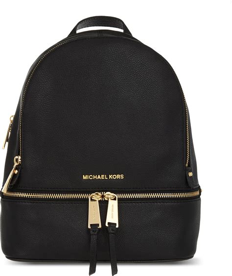 michael kors rhea zip black small backpack|Michael Kors mini backpack.